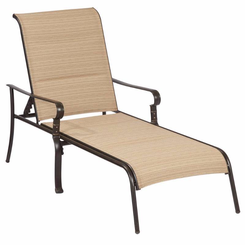 lot 6350 image: Hampton Bay Belleville Padded Sling Patio Chaise Lounge