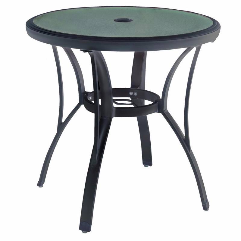lot 6356 image: Hampton Bay Mix and Match Aluminum Patio Bistro Table in Dark Finish