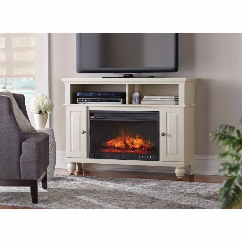 lot 6370 image: Home Decorators Collection Fire Places, Wood Stoves, & Hardware Ashurst 46 in. Media Console Infrared Electric Fireplace in Washed Linen Finish WSFP46ECHD-5