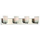 lot 6390 image: Hampton Bay Wellman 4-Light Polished Nickel Bath Light