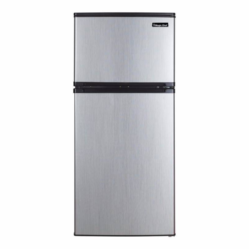lot 6406 image: Vissani Compact Refrigerator 4.3 cu. ft. Mini Refrigerator in Stainless Look HVDR430SE