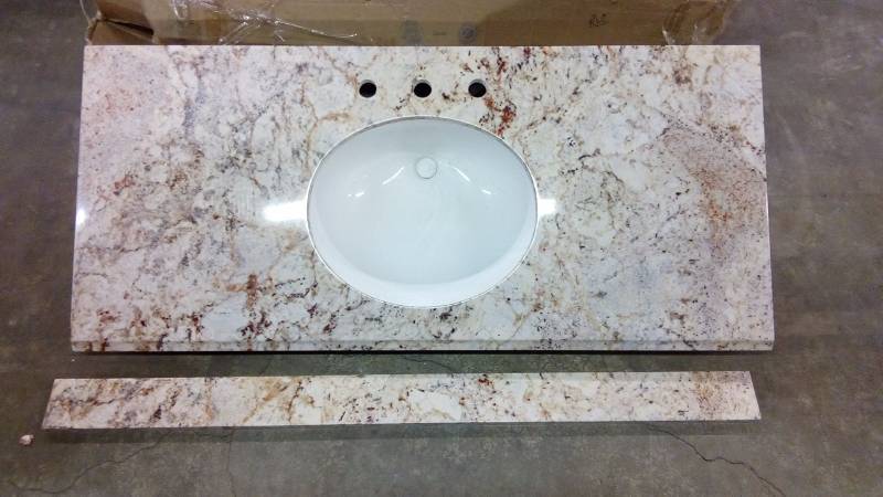 lot 6425 image: Home decorators 49 in rustic gold vanity top