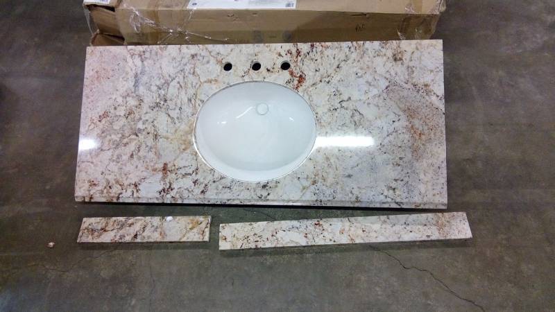 lot 6426 image: Home decorators 49 in rustic gold vanity top