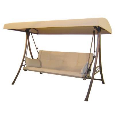 lot 6430 image: Hampton Bay Porch Swings. 3-Person Futon Patio Porch Swing