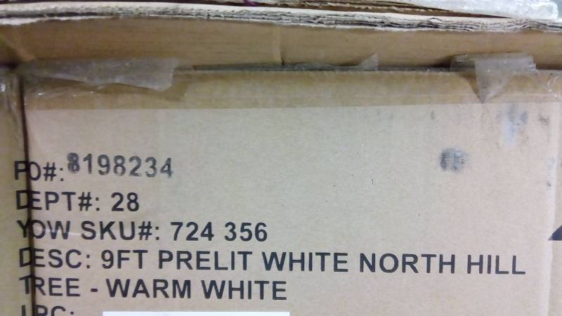 lot 6307 image: 9 foot pre lit white North Hill Christmas tree