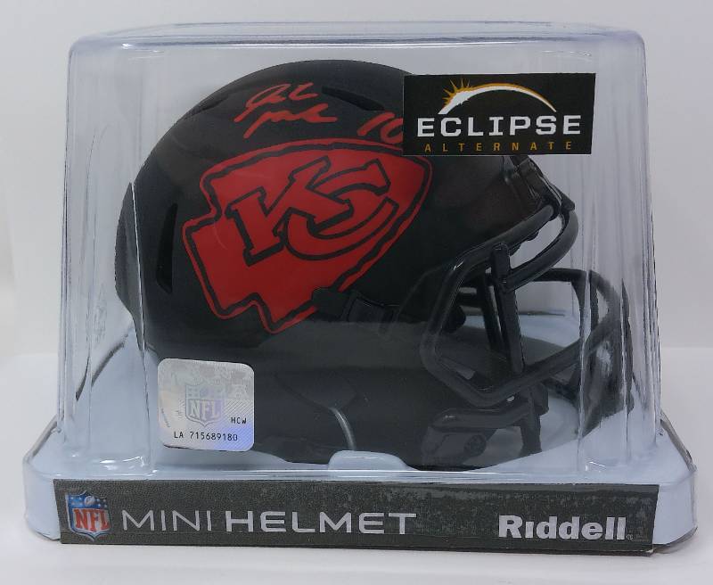 Signed Isiah Pacheco Mini Helmet Kansas City Chiefs Eclipse Alternate Black  New In Package and Beckett Witnessed Authenticity