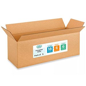 lot 65338 image: IDL Packaging Long Corrugated Shipping Boxes 18L x 6W x 6H (Pack of 5) - Excellent Choice of Strong Packing Boxes for USPS, UPS, FedEx Shipping - Easy-to-Recycle Cardboard Boxes for Packaging
