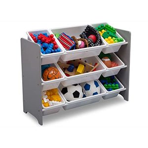 lot 65349 image: Delta Children MySize 9 Bin Plastic Toy Organizer - Greenguard Gold Certified, Grey