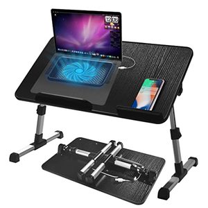 lot 65352 image: Adjustable Lap Desk with Cooling Fan, Proglobe Lapdesk with Fans, Laptop Stand with Adjustable Height, Bed TV Tray, Foldable & Portable Computer Table, Work from Home Accessories (20X12)