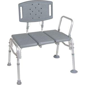 lot 65355 image: HEALTHLINE Transfer Bench Adjustable Height, Heavy Duty Bariatric Tub Transfer Bench with Back, Non-Slip Seat, Bath Shower Bench Chair Fits Any Bathroom for Elderly, Disabled, 500 lbs Capacity, Gray
