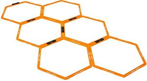 lot 65363 image: PanAme Hexagonal Speed Agility Training Ladder Sport Equipment Training Ladder Agility Footwork Training and Speed Hurdles Ladder, Fitness Equipment Sport Workout Home Gym, 6 Rings, Orange