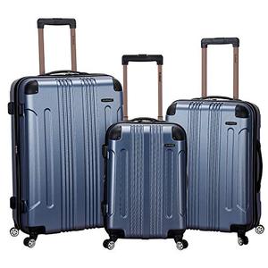 lot 65368 image: Rockland London Hardside Spinner Wheel Luggage, Blue, 3-Piece Set (202428)