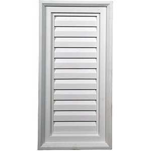 lot 65383 image: Ekena Millwork GVVE12X24D Vertical Louver, Non-Functional Urethane Gable Vents, 12W x 24H x 1 14P, Primed