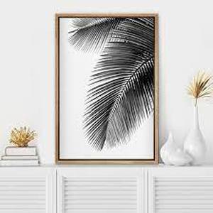 lot 65387 image: Palm Leaf Framed Canvas Print