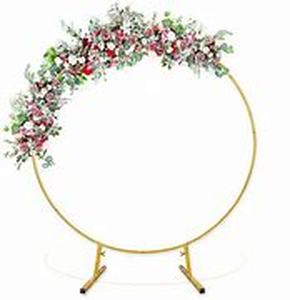 lot 65396 image: Round Golden Metal Balloon Arch