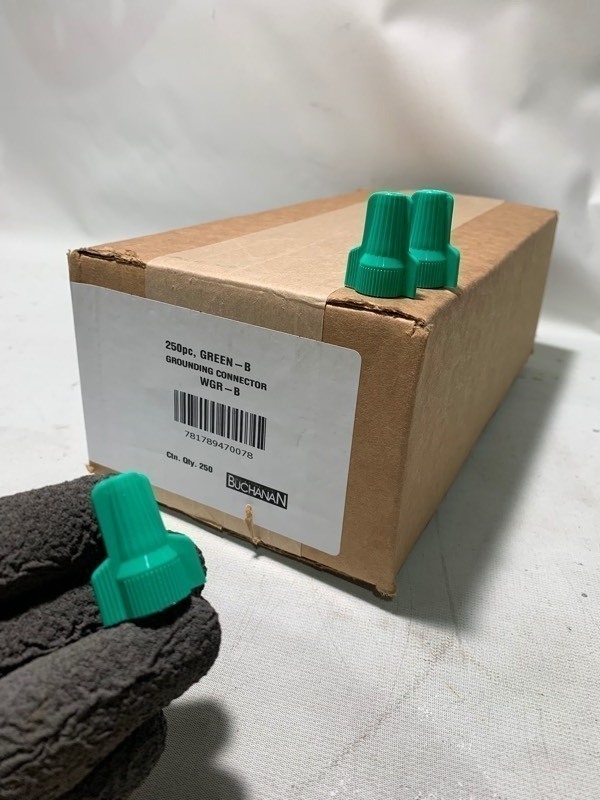 lot 155 image: New Box of 250 Buchanan Grounding Connector Wire Ties WGR-B