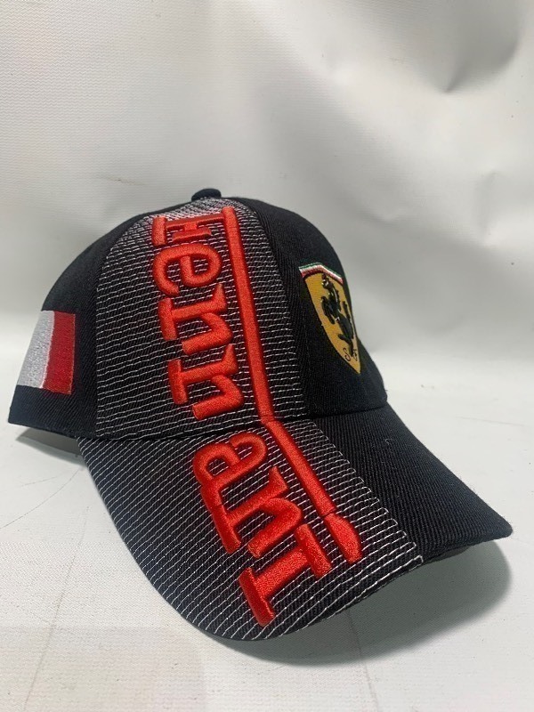 lot 213 image: New Formula-1 Black Ferrari All Embroidered Super Car Driving Hat