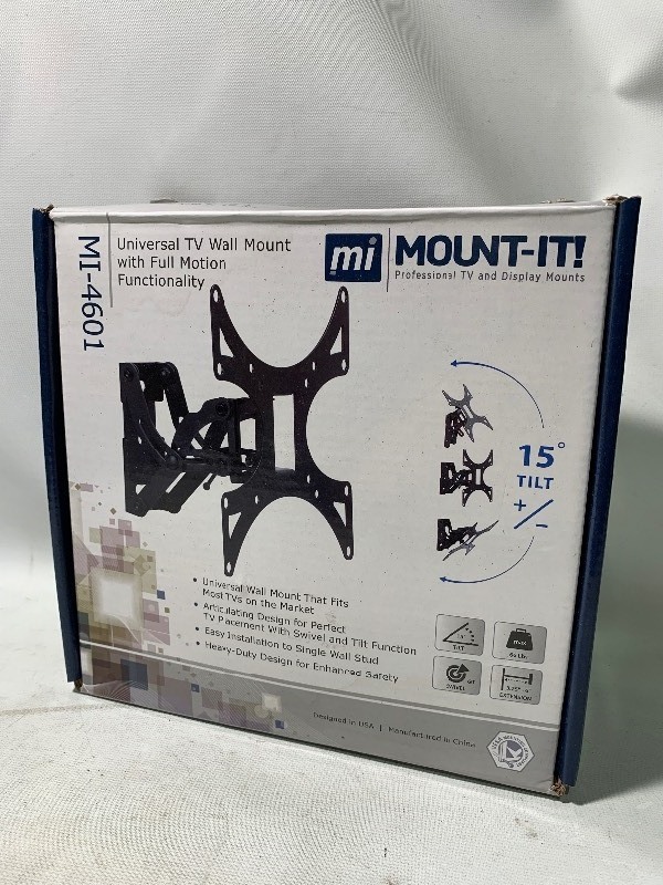 lot 116 image: New MOUNT-IT Universal TV Wall Mount w Full Motion Functionality, MI-4601