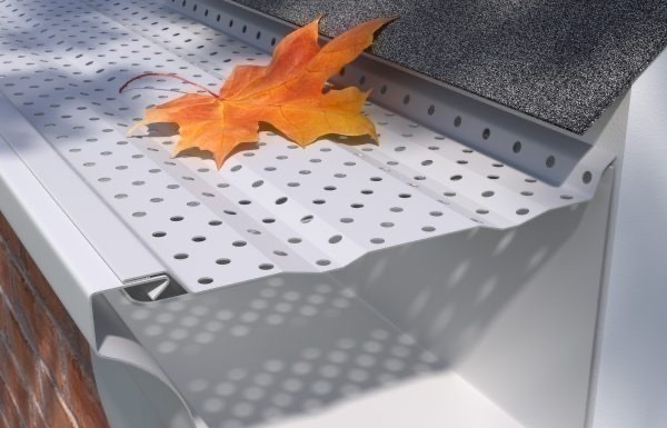 lot 497 image: 2 New 5x5ft E-Z Smooth Flow Premium Aluminum Gutter Cover Panels