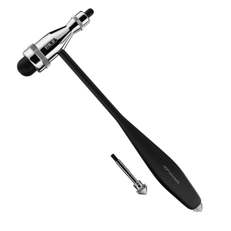 lot 197 image: New MDF TROMNER REFLEX HAMMER w BUILT-IN BRUSH, BLACK
