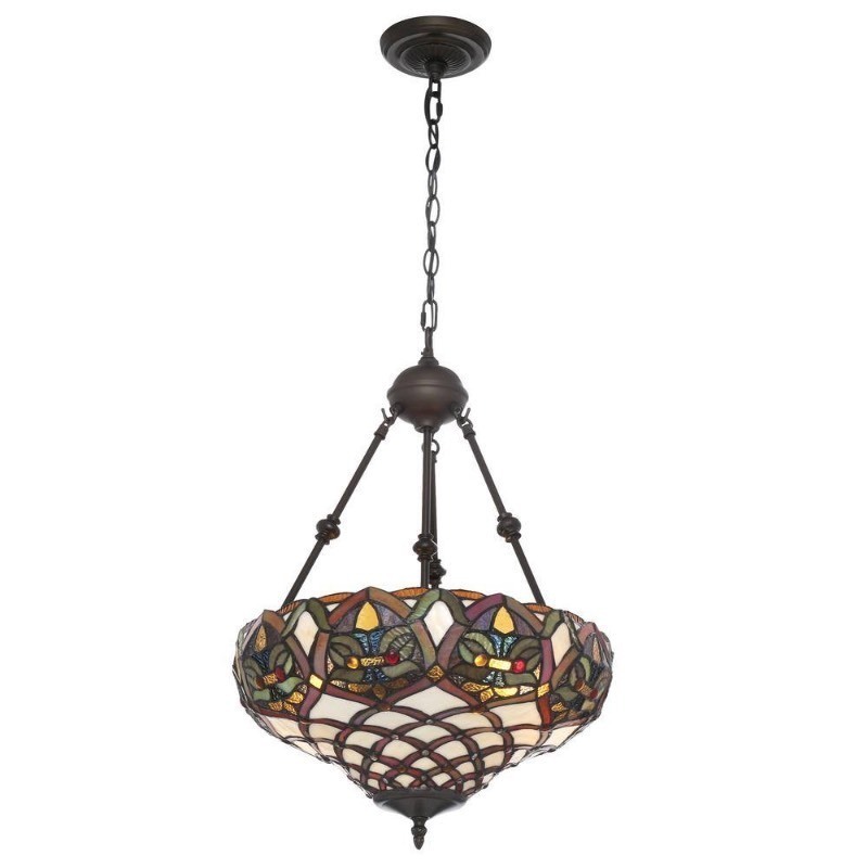 lot 378 image: New Tiffany 2-Light Baroque Bronze Hanging Pendant Lamp By Serena DItalia