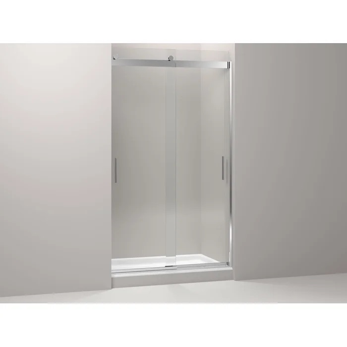 lot 4 image: New Kohler Levity 516 Shower Door 78 X 47-58 Hdl, Clear Bright Polished Silver