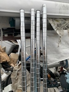 lot 29 image: 4 Stainless Steel 5ft Nexel Wire Shelf Legs