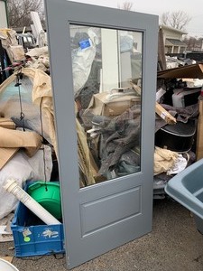 lot 75 image: Heavy Duty Beautiful Grey Glass Panal Door 36x79