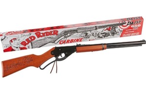 lot 39 image: Daisy Red Ryder Carbine 650 Original Design 350 FPS .177 Cal Wood Stock BB Gun