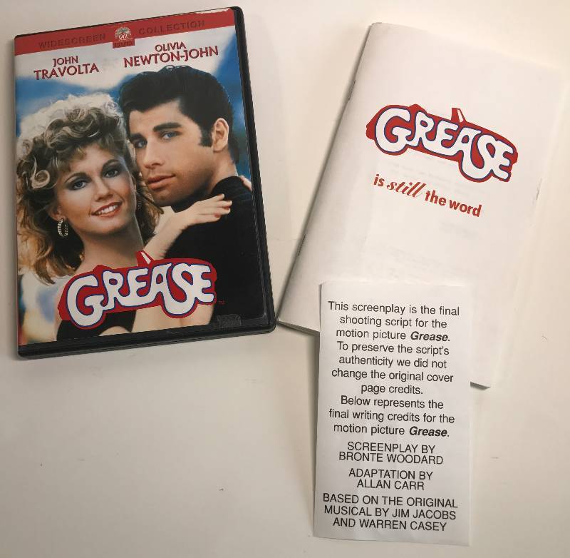 lot 3171 image: GREASE Movie SCREENPLAY - RARE with DVD