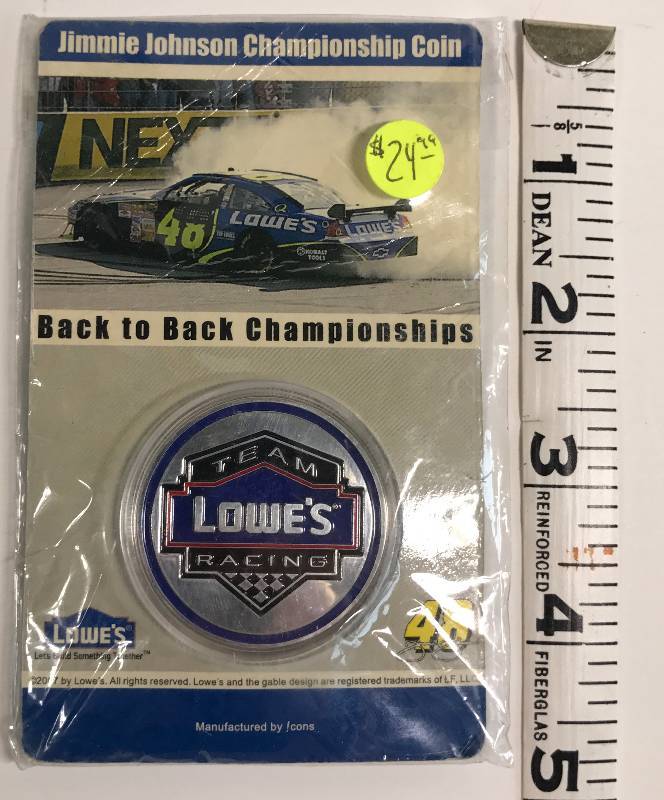 lot 3183 image: 2006-2007 Jimmie Johnson Championship Coin Back to Back Championships 48