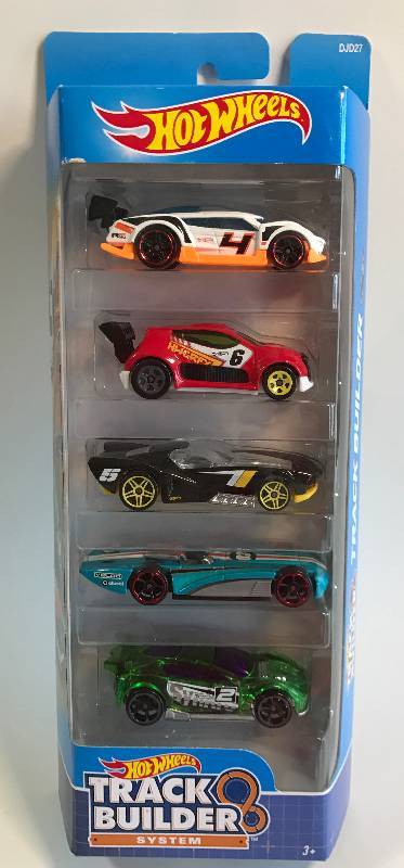 lot 3190 image: HOT WHEELS Track Builder System 5 Car Collection