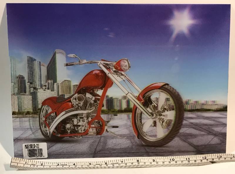 lot 3237 image: 3-D picture motorcycle cityscape modern image home decor