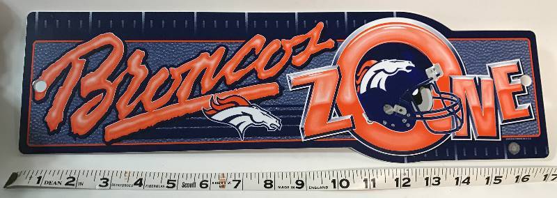 lot 3245 image: Denver BRONCOS Vinyl Sign NFL Football Sports NICE