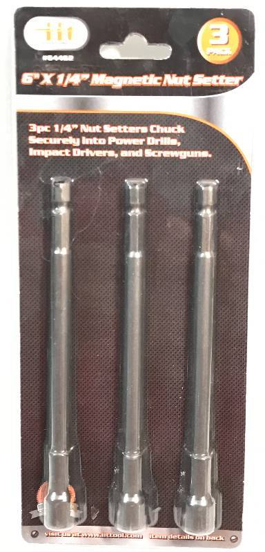 lot 3247 image: Magentic NUT SETTER 6 x 14 3 PC 14 Nut Setters Chuck NEW IN PACKAGE