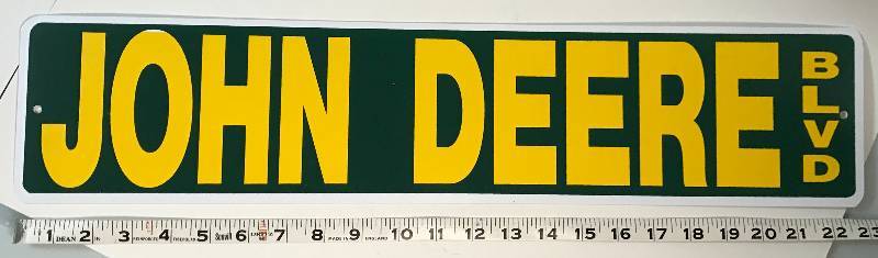 lot 3250 image: JOHN DEERE BLVD Vinyl Street Sign 23 wide Very nice