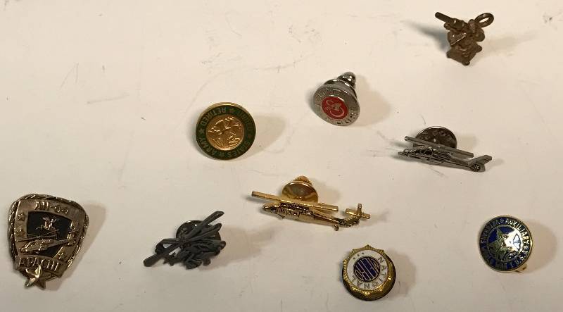 lot 3263 image: Military Hat   Lapel Pins Variety QTY 9 - Apache Helicopter - VERY COLLECTIBLE