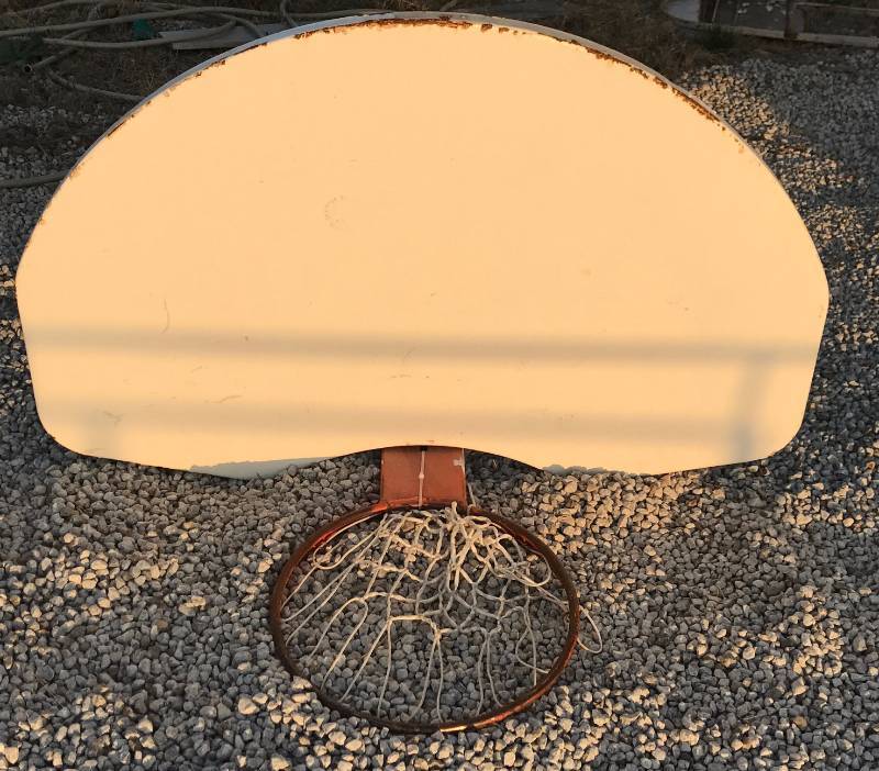 lot 3157 image: Solid Steel Basketball Goal and Backboard - (Recovered from a school playground)