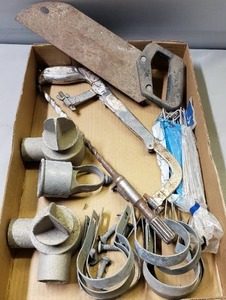 lot 139 image: Tools, Saws, Large Drill Bit, Chain Link Fencing Supplies