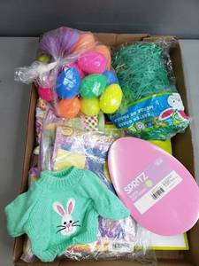 lot 36 image: Easter Grass, DecorTions, Eggs, Bunny Sweater, Gift Bags, Tea Towels