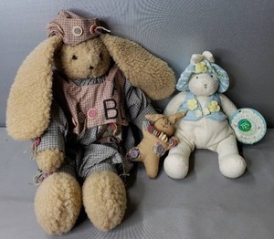 lot 71 image: Easter Bunny with Baby Doll Bunny & Garden Flower Bunny