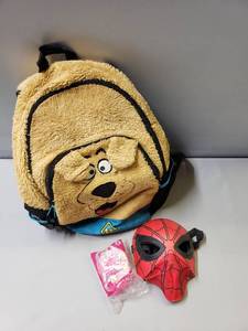 lot 122 image: Scooby-Doo Backpack, Spider-Man Mask, IN PACKAGE Strawberry Shortcake Doll