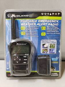 lot 183 image: NEW IN PACKAGE Midland Portable Emergency Weather Alert Radio