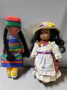 lot 193 image: Porcelain Doll & Cloth Doll