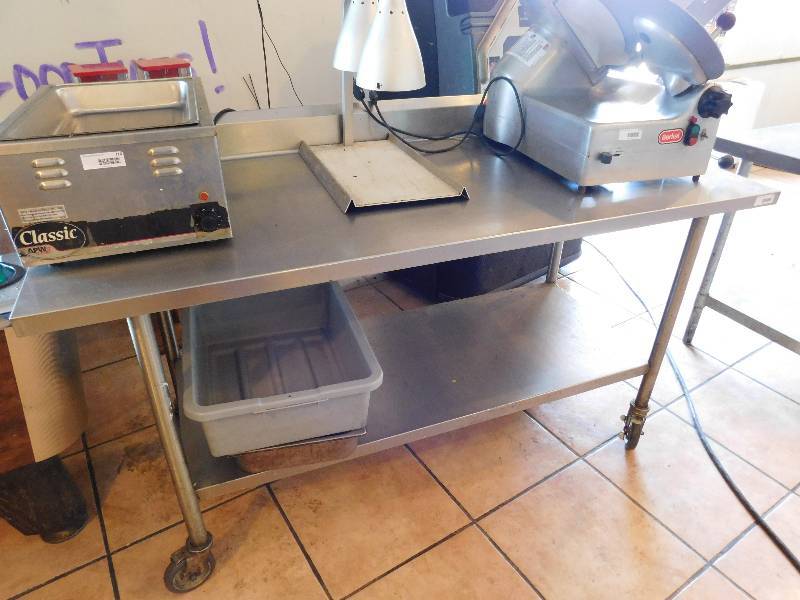lot 717 image: 69 Inches All Stainless Table