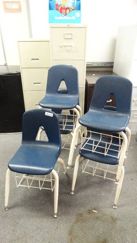 lot 395 image: Lot of 5 child chairs wunder seat storage.