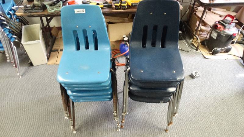 lot 447 image: Stack of 11 chairs.