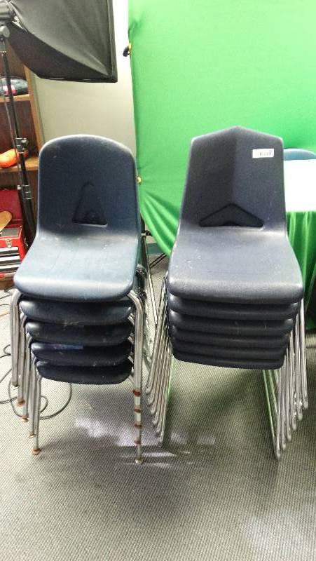 lot 448 image: Stack of 11 chairs.