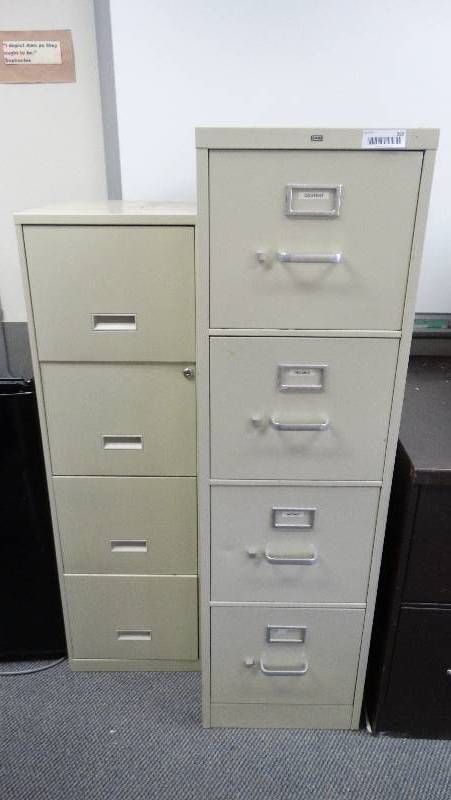 lot 358 image: 2 - metal filing cabinet 2 - 4 drawers.