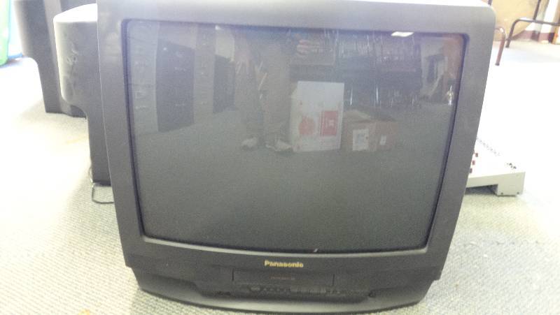lot 365 image: Lot of 3 big back TVs Panasonic wVHS player.